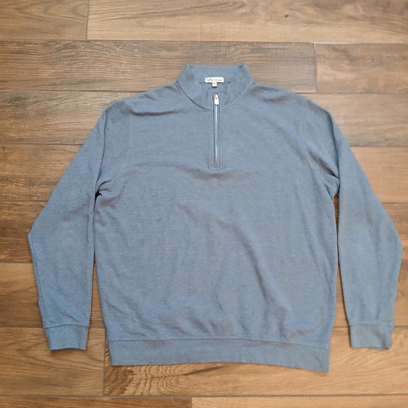 Peter Millar Pullover Mens Extra Large Blue Golf Comfort Interlock Quarter Zip - Picture 2 of 9